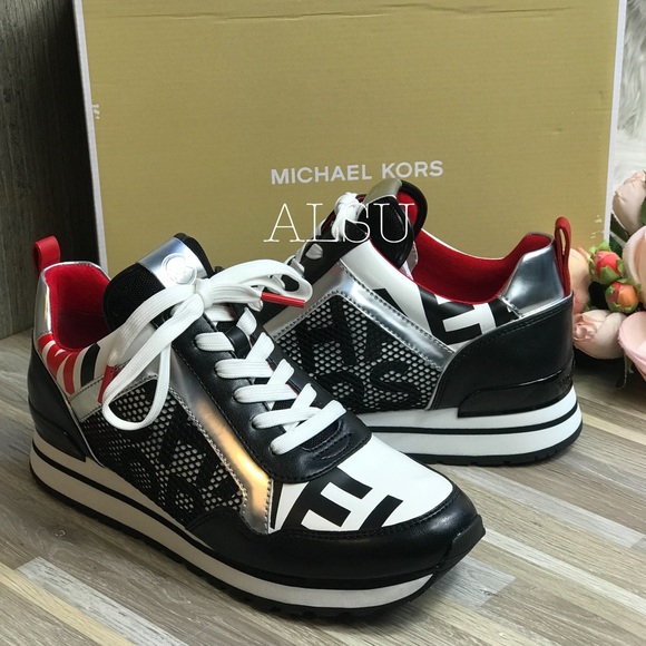 Michael Kors Maddy Trainer Graphic Printed Black W - Picture 7 of 8